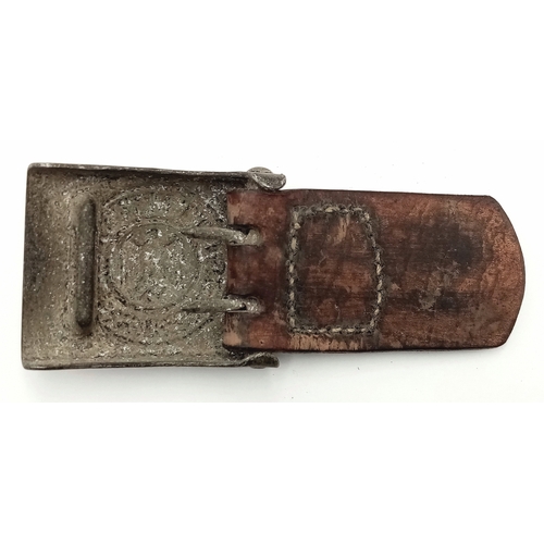 556 - WW2 German Infantry Mans Buckle and leather tab dated 1938.