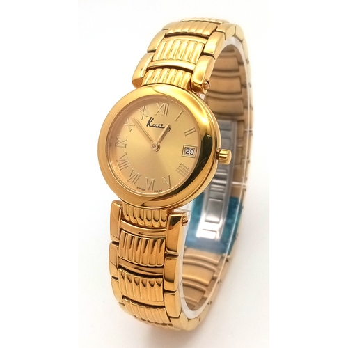 205 - AN ORIGINAL KUTCHINSKY GOLD TONE BRACELET WATCH, 667.359 WITH DATE FUNCTION FULL WORKING ORDER WITH ... 