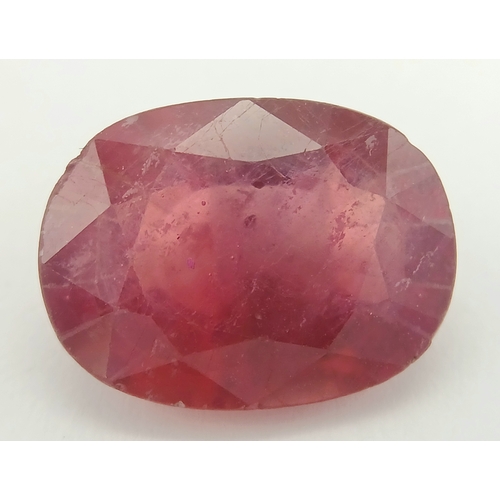 233 - AN OVAL CUT NATURAL RUBY 13.25CT WITH GFCO GEM LAB REPORT . REF: A/S 1089