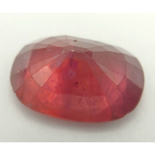 233 - AN OVAL CUT NATURAL RUBY 13.25CT WITH GFCO GEM LAB REPORT . REF: A/S 1089