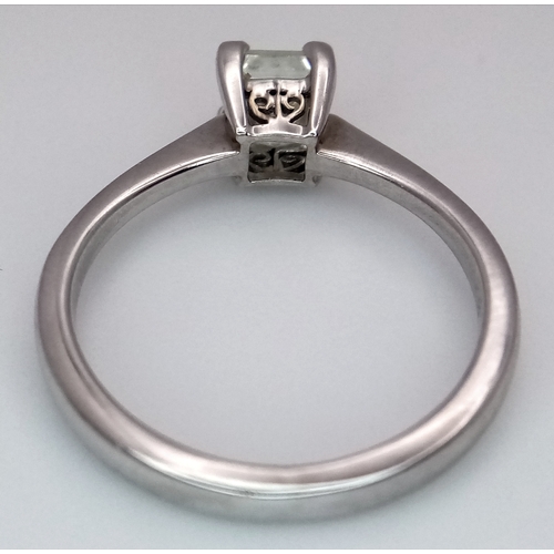 92 - AN 18K WHITE GOLD DIAMOND SOLITAIRE RING 0.55CT, 2.7G TOTAL WEIGHT, SIZE K. REF: LIAM 5006