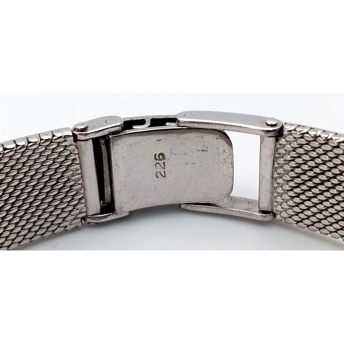 99 - A GIRARD PERREGAUX DIAMOND SET MANUAL WIND BRACELET WATCH. FULL WORKING ORDER AF 60% SILVER. REF: TA... 