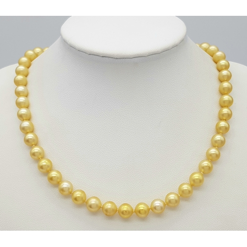 241 - A gorgeous, vintage, single strand of “Mallorca” cream pearl necklace by ORQUIDEA, with silver clasp... 