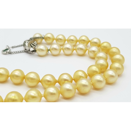 241 - A gorgeous, vintage, single strand of “Mallorca” cream pearl necklace by ORQUIDEA, with silver clasp... 