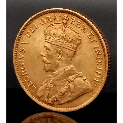 81 - A 1914 CANADIAN 5 DOLLAR COIN. 22K GOLD. 8.3G. C-5026