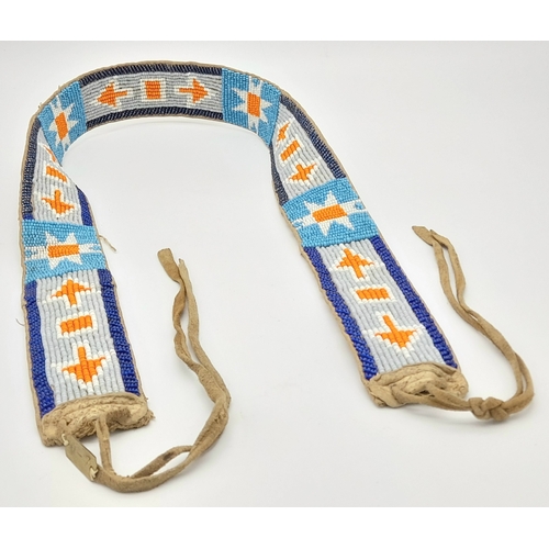 108 - A North American, Native Indian Cree Decorative Beaded Belt. Circa 1940. Comes with a note of proven... 