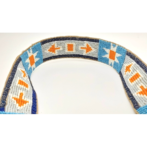 108 - A North American, Native Indian Cree Decorative Beaded Belt. Circa 1940. Comes with a note of proven... 