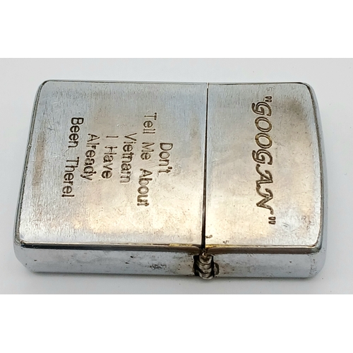 166 - A Vietnam War Era Zippo Lighter. 1966 Dated Coded on the base. His time as a Tunnel Rat was 1968-69.... 