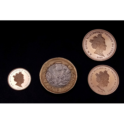 18 - A SET OF COMMEMERATIVE SOVEREIGNS FOR QUEEN ELIZABETH'S PLATINUM JUBILEE 2022. FULL SOV, 1/2 SOV & 1... 