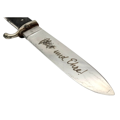 257 - A 3rd Reich Hitler Youth Knife by Jacobs & Co Solingen. Blood and Honour Blade.