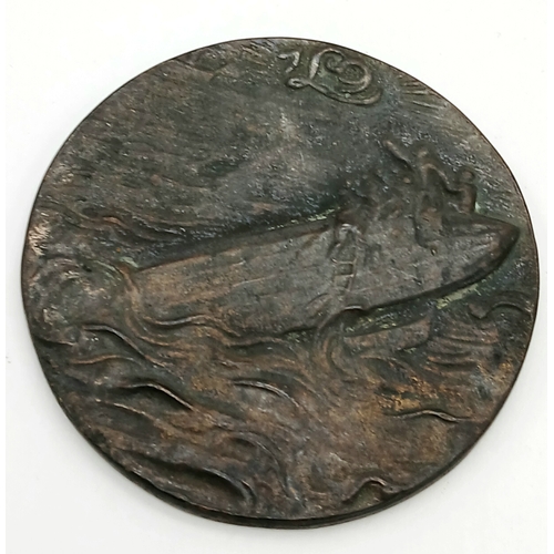 265 - A WW1 Imperial German Propaganda Medallion for the Zeppelin L19, which was shot down into the North ... 