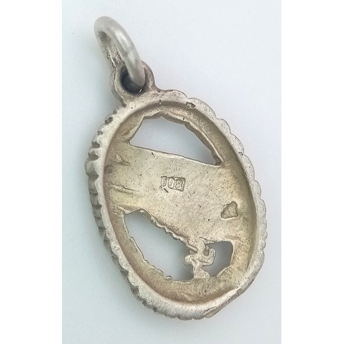 267 - A WW2 German .800 Marked Silver Fallschirmjäger Pendant.