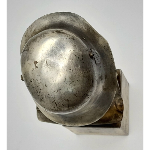 277 - A 3rd Reich Early Bust of a Heer (Army) Soldier in a Double Decal M17 Pattern Helmet.