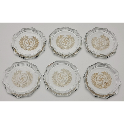 297 - A WW2 German Patriotic Set of 12 Glass Drinks Coasters.