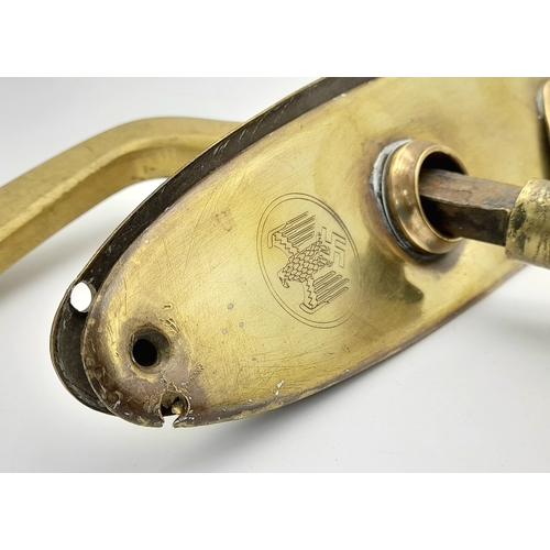 298 - A 3rd Reich Brass Door Handle from a Gov’t building. Found in a salvage yard near Berlin.