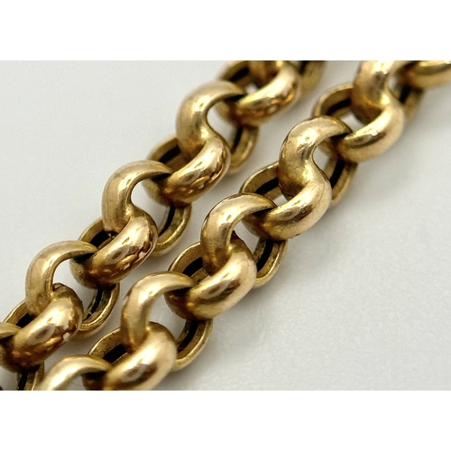 135 - A Vintage 9K Yellow Gold Belcher Chain. 62cm. 7.9g.