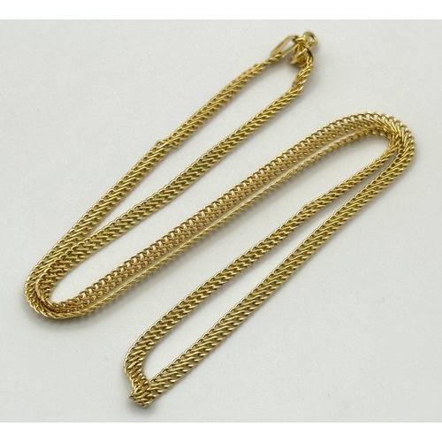 402 - An Italian 9K Yellow Gold Petit Double Link Curb Necklace. 44cm. 2.7g