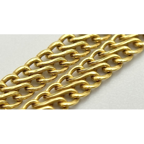 402 - An Italian 9K Yellow Gold Petit Double Link Curb Necklace. 44cm. 2.7g