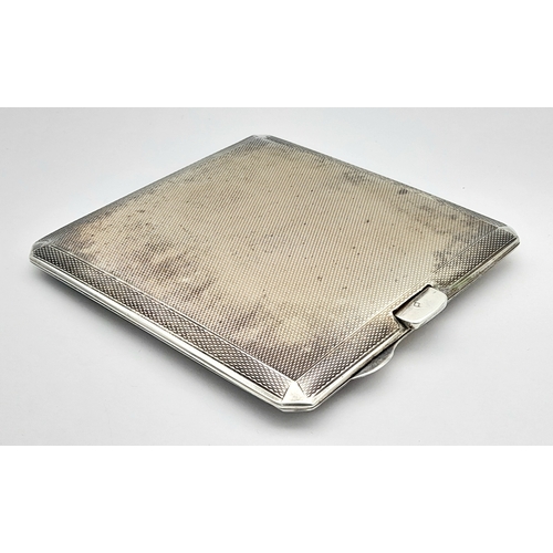 406 - Antique SILVER CIGARETTE CASE. Full hallmark for Chester 1935. Art Deco Period Slimline Style with e... 