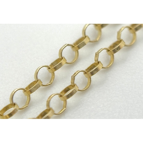 408 - A 9K Yellow Gold Disappearing Necklace. 44cm. 0.75g