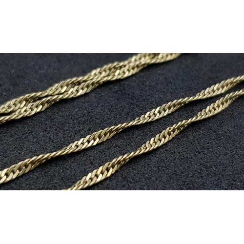 112 - Lovely Italian 9 CARAT GOLD FINE TINSEL TWIST CHAIN NECKLACE. Fully hallmarked. 1.8 Grams . 46 cm.(1... 