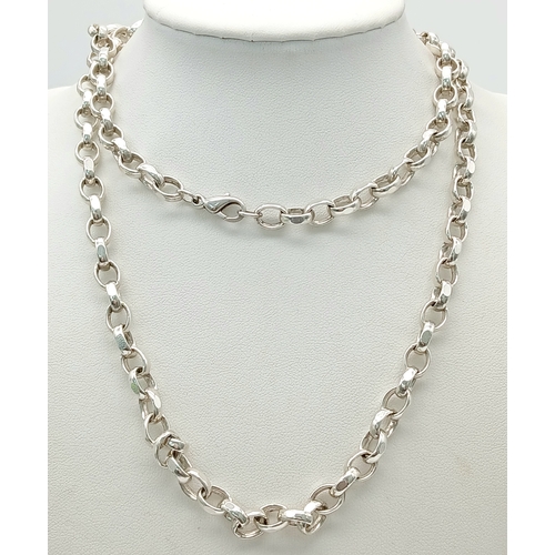 77 - Beautiful SILVER BELCHER LINK NECKLACE. Finished in heavy gauge High Quality SILVER . Fully hallmark... 