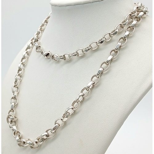 77 - Beautiful SILVER BELCHER LINK NECKLACE. Finished in heavy gauge High Quality SILVER . Fully hallmark... 