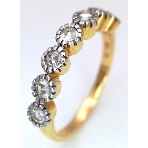 91 - Fabulous 18 CARAT GOLD and DIAMOND RING. Consisting a sweep of 7 X  DIAMONDS Collette Mounted to top... 