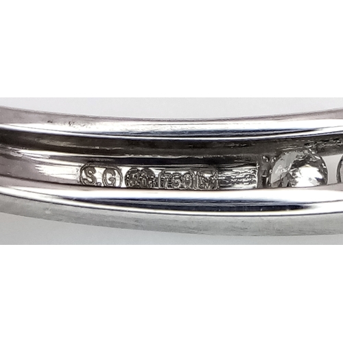 156 - AN 18K WHITE GOLD DIAMOND HALF ETERNITY RING - 0.28CTW.  2.5G. SIZE M. SC5083.