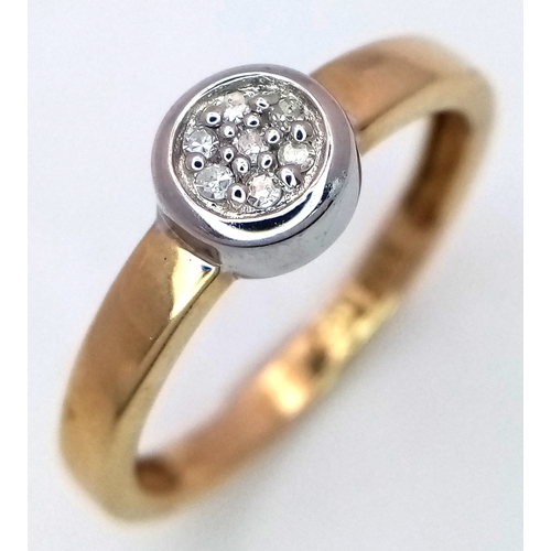 405 - A 14K YELLOW GOLD DIAMOND SET RING. 2.7G. SIZE P. SC5061.