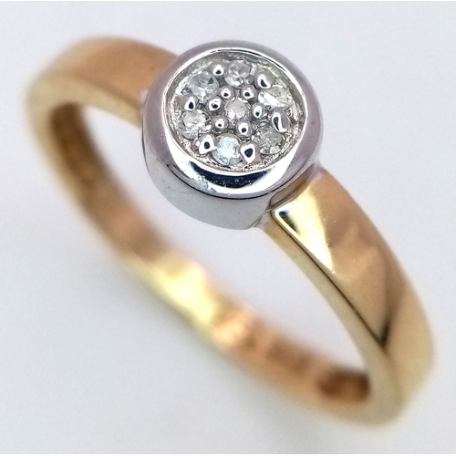 405 - A 14K YELLOW GOLD DIAMOND SET RING. 2.7G. SIZE P. SC5061.