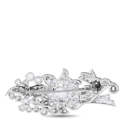 409 - An impressive sophisticated Platinum 4.31ct Diamond floral Brooch. A 1.61 carat round-cut Diamond at... 