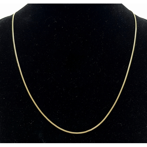 65 - A 9K Yellow Gold Disappearing Necklace. 45cm. 1.6g