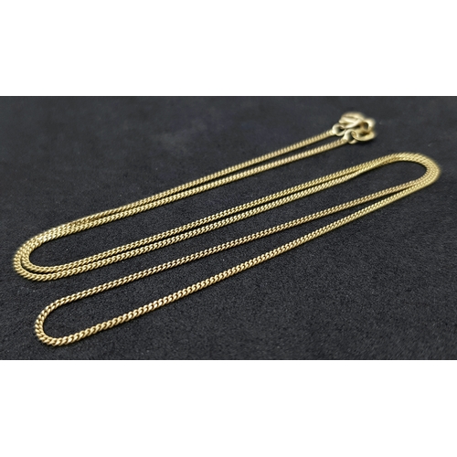 65 - A 9K Yellow Gold Disappearing Necklace. 45cm. 1.6g