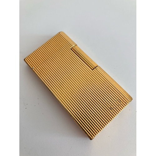 119 - Genuine vintage MADISON CARAN D’ACHE of GENEVA 18ct Gold Plated LIGHTER. Having ribbed design with h... 