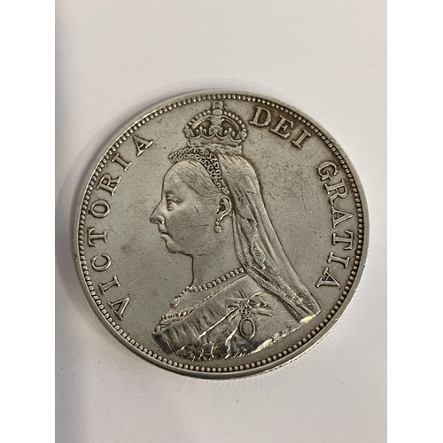 1339 - 1887 SILVER DOUBLE FLORIN. Queen Victoria Golden Jubilee Mintage. Extra fine condition.