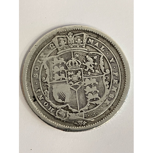 1368 - 1819 GEORGE III SILVER ‘BULLHEAD’  SHILLING.  Fair/fine condition. Please see pictures.