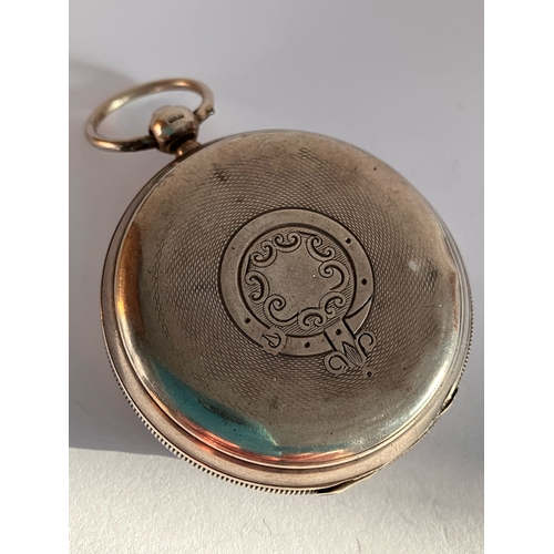 238 - Classic Antique SILVER POCKET WATCH. Open face. Having full hallmark for Samuel Beaumont, Chester 18... 