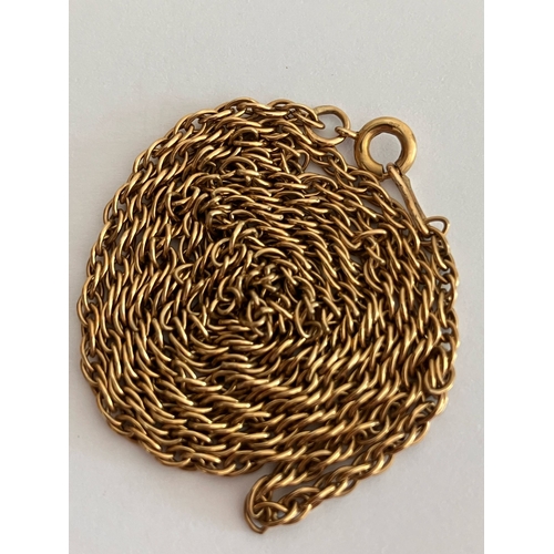 266 - Classic 9 CARAT GOLD ROPE NECKLACE.  7.5 Grams.  Longer length at 60 cm (24”).