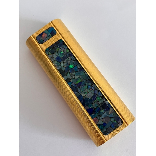 280 - Extremely Rare CARTIER 18 Carat GOLD PLATED OPAL MOSAIC LIGHTER.  No: 62130. Beautiful condition. Fu... 