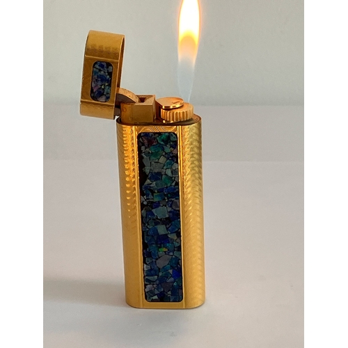 280 - Extremely Rare CARTIER 18 Carat GOLD PLATED OPAL MOSAIC LIGHTER.  No: 62130. Beautiful condition. Fu... 