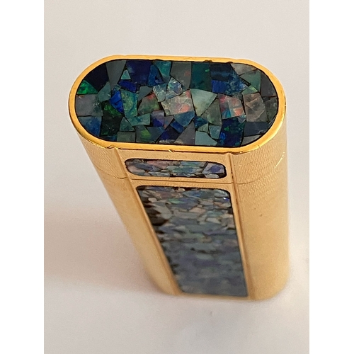 280 - Extremely Rare CARTIER 18 Carat GOLD PLATED OPAL MOSAIC LIGHTER.  No: 62130. Beautiful condition. Fu... 