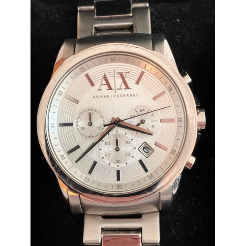 42 - Genuine ARMANI AX2058 CHRONOGRAPH Watch. Multi Dial model finished in Stainless Steel. Quartz Moveme... 