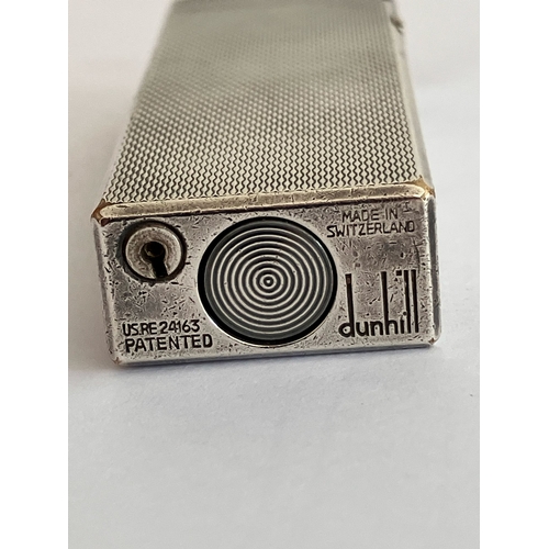 63 - Genuine DUNHILL SILVER (Plated) LIGHTER. Full working order. Excellent condition. Please see picture... 