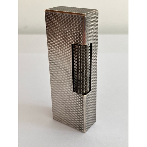 63 - Genuine DUNHILL SILVER (Plated) LIGHTER. Full working order. Excellent condition. Please see picture... 