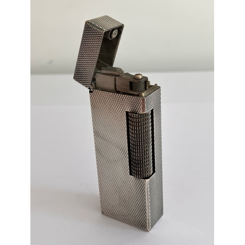 63 - Genuine DUNHILL SILVER (Plated) LIGHTER. Full working order. Excellent condition. Please see picture... 