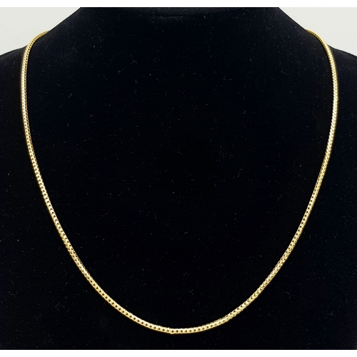 549 - An Italian 14K Yellow Gold Foxtail Link Necklace. 6g. 44cm.