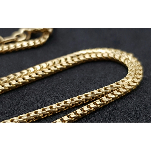 549 - An Italian 14K Yellow Gold Foxtail Link Necklace. 6g. 44cm.