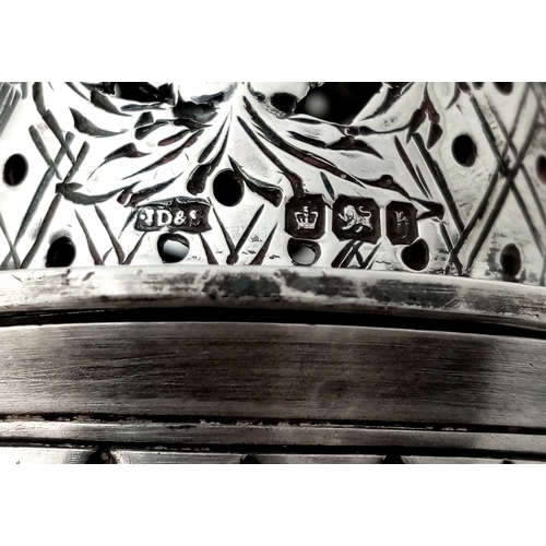 1692 - Withdrawn - A Wonderful Antique Sterling Silver Sugar Castor. Baluster form with pierced floral and ... 