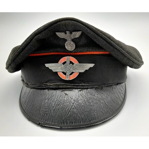 249 - A Rare 3rd Reich D.L.V Deutsche Luftsportsverbund (German Airports Association) Administrators Visor... 